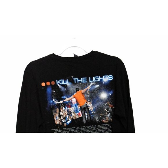 Luke Bryan Kill The Lights Mens Black T-Shirt Long Sleeve Pure Cotton Size M - Picture 6 of 8